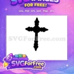Free Ornate Decorative Black Cross Free Intricate Religious Design Easter Free SVG - Instant Download