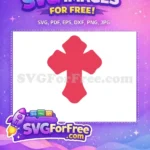 Free Red Ornate Cross Free Religious Symbol Easter Holiday Free SVG - Instant Download
