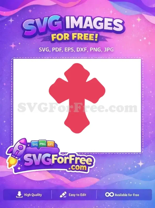 Free Red Ornate Cross Free Religious Symbol Easter Holiday Free SVG
