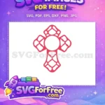 Free Vibrant Red Ornate Cross Free Delicate Filigree Design Easter Free SVG - Instant Download