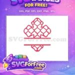 Free Pink Woven Egg Free Split Monogram Easter Design Free SVG - Instant Download
