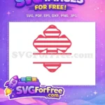 Free Striped Red Clover Free Customizable Name Easter Spring Free SVG - Instant Download