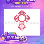 Free Red Striped Free Decorative Cross Easter Free SVG - Instant Download