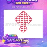 Free Red Hearts Cross Free Christian Love Symbol Easter Free SVG - Instant Download