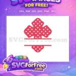 Free Red Decorative Number One Free Split Monogram Easter Free SVG - Instant Download