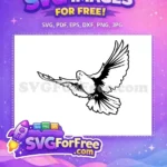 Free White Flying Dove Free Peaceful Bird Silhouette Easter Free SVG - Instant Download