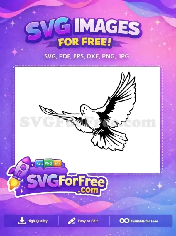 Free White Flying Dove Free Peaceful Bird Silhouette Easter Free SVG