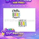 Free Colorful Peeps Bunnies Free Funny Chillin Squad Easter Free SVG - Instant Download