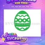 Free Green Easter Egg Wavy Lines Free Circles Pattern Easter Free SVG - Instant Download