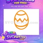 Free Orange Decorated Free Wavy Pattern Easter Egg Free SVG - Instant Download