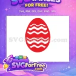 Free Red Wavy Lines Free Simple Easter Egg Easter Free SVG - Instant Download