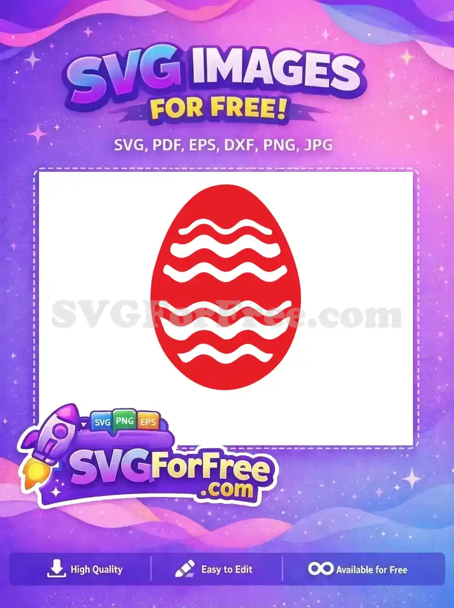 Free Red Wavy Lines Free Simple Easter Egg Easter Free SVG