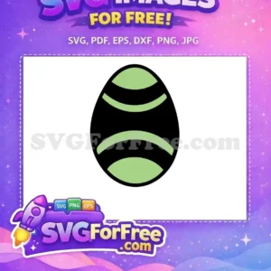 Free Black Green Striped Free Easter Egg Decor Free SVG