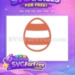 Free Orange Striped Free Festive Simple Easter Egg Free SVG - Instant Download