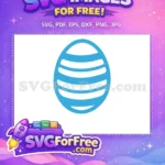Free Blue Striped Free Abstract Art Easter Egg Free SVG - Instant Download