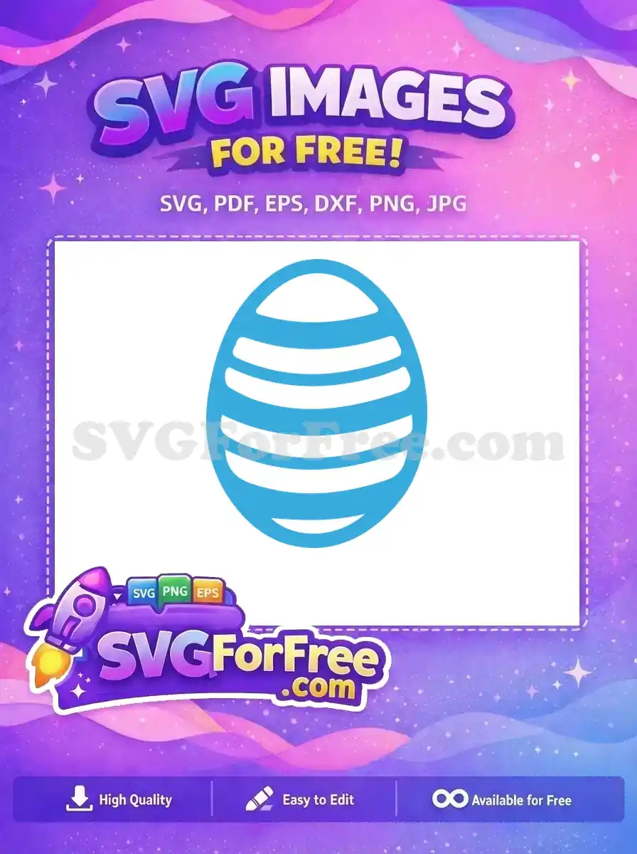 Free Blue Striped Free Abstract Art Easter Egg Free SVG