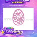 Free Pink Floral Swirls Free Delicate Easter Egg Holiday Free SVG - Instant Download