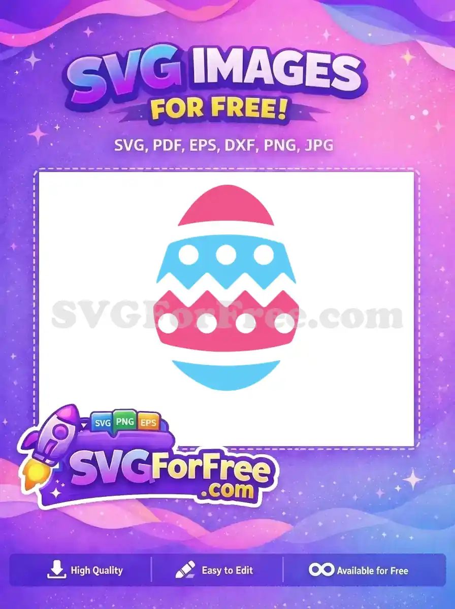 Free Pink Blue Zigzag Free Polka Dot Decorated Easter Free SVG