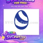 Free Blue Abstract Egg Free Curved Lines Modern Easter Free SVG - Instant Download