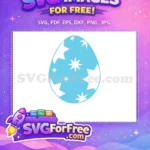 Free Light Blue Egg Free White Star Jagged Easter Free SVG - Instant Download