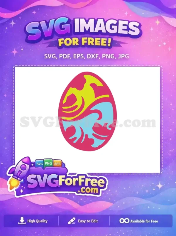 Free Yellow Wave Free Blue Wave Easter Egg Free SVG