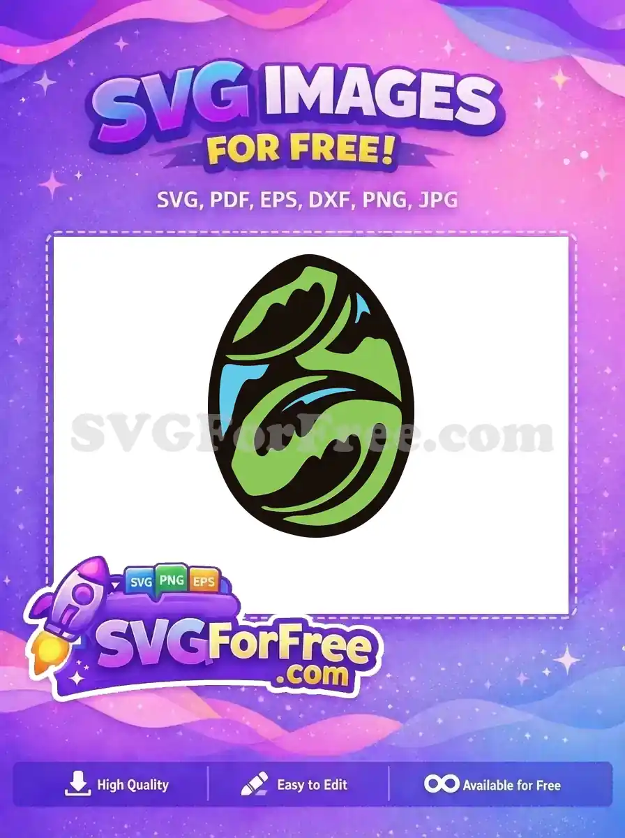 Free Abstract Green Blue Free Modern Easter Egg Easter SVG Free SVG