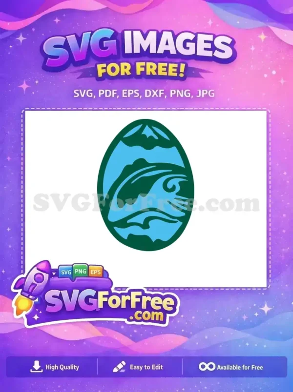 Free Blue Mountain Free Green Ocean Waves Easter Free SVG