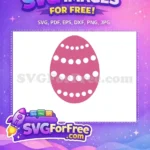 Free Pink Easter Egg Free White Polka Dots Easter Free SVG - Instant Download