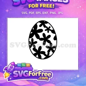 Free Black Floral Pattern Free Decorative Easter Egg Easter Free SVG