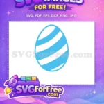 Free Light Blue Striped Free Decorative Easter Egg Free SVG - Instant Download