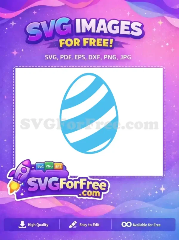 Free Light Blue Striped Free Decorative Easter Egg Free SVG Free Light Blue Striped Free Decorative Easter Egg Free SVG