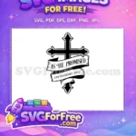 Free Ornate Black Cross Free Scripture Banner Easter Promise Free SVG - Instant Download