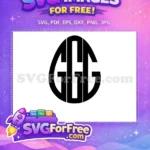 Free Black Monogram Initials Free Elegant Oval Frame Easter Celebration Free SVG - Instant Download