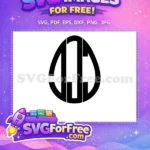 Free Bold Black Initial One Free Egg Shape Outline Easter Celebration Free SVG - Instant Download