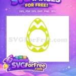 Free Lime Green Zigzag Pattern Free Hollow Oval Center Easter Egg Free SVG - Instant Download