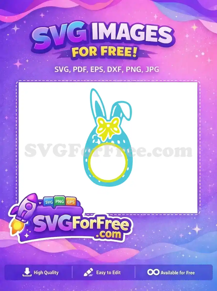 Free Blue Bunny Free Yellow Bow Easter Free SVG