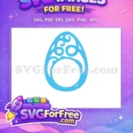Free Light Blue Swirl Patterned Free Delicate Festive Egg Easter Free SVG - Instant Download