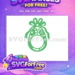 Free Green Bowed Easter Egg Free Floral Monogram Frame Easter Free SVG - Instant Download