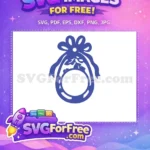 Free Blue Bow Free Ribbons Easter Egg Frame Free SVG - Instant Download