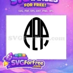 Free Bold Black Initials Free Geometric Oval Easter Free SVG - Instant Download