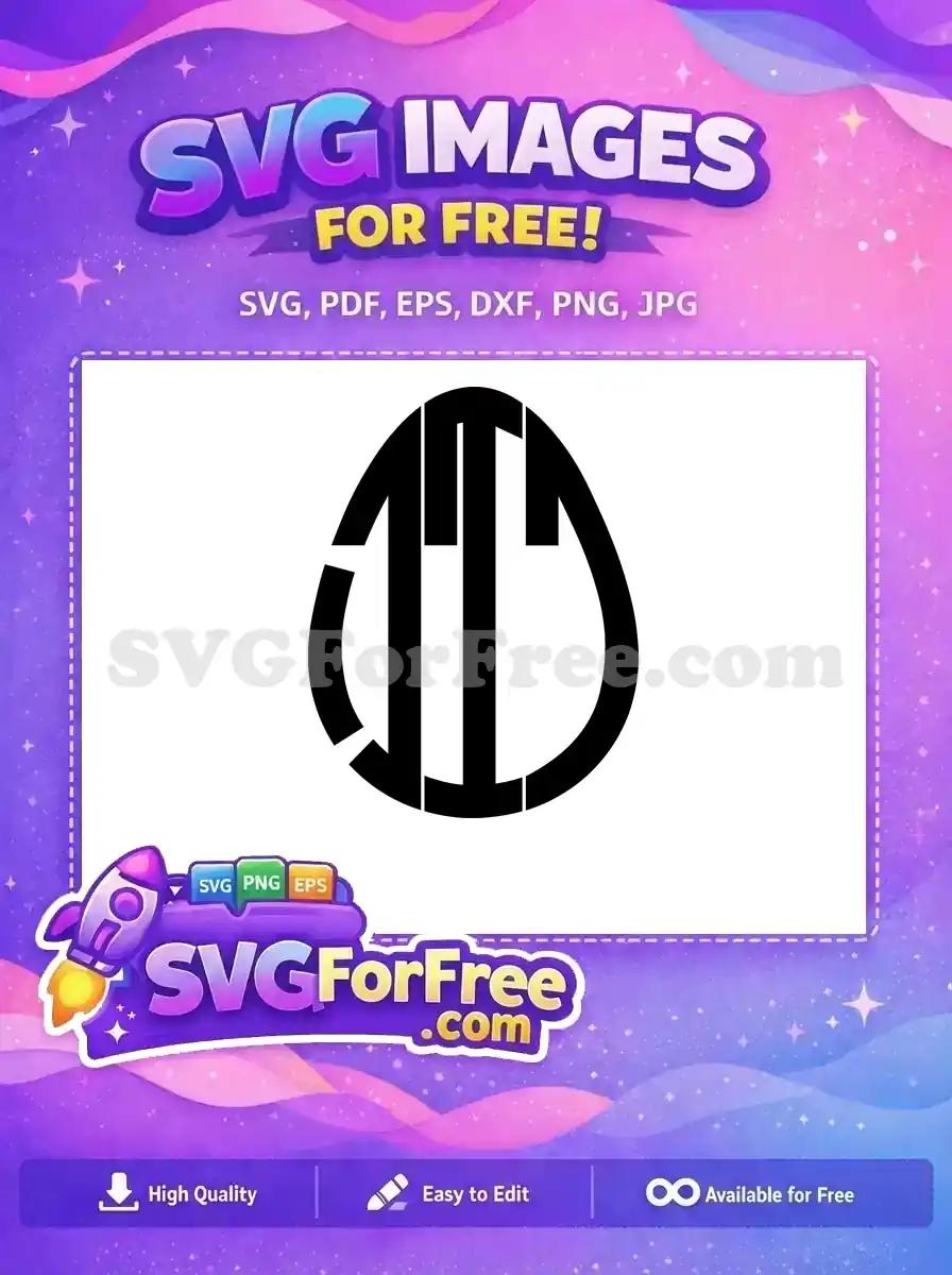 Free Black Segmented Egg Free Abstract Modern Easter Free SVG