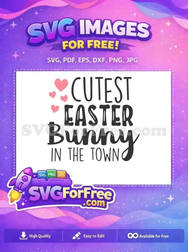Free Pink Hearts Free Cute Lettering Easter Bunny Free SVG Free Pink Hearts Free Cute Lettering Easter Bunny Free SVG