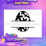 Free Floral Cutout Egg Free Blank Monogram Space Easter Free SVG - Instant Download