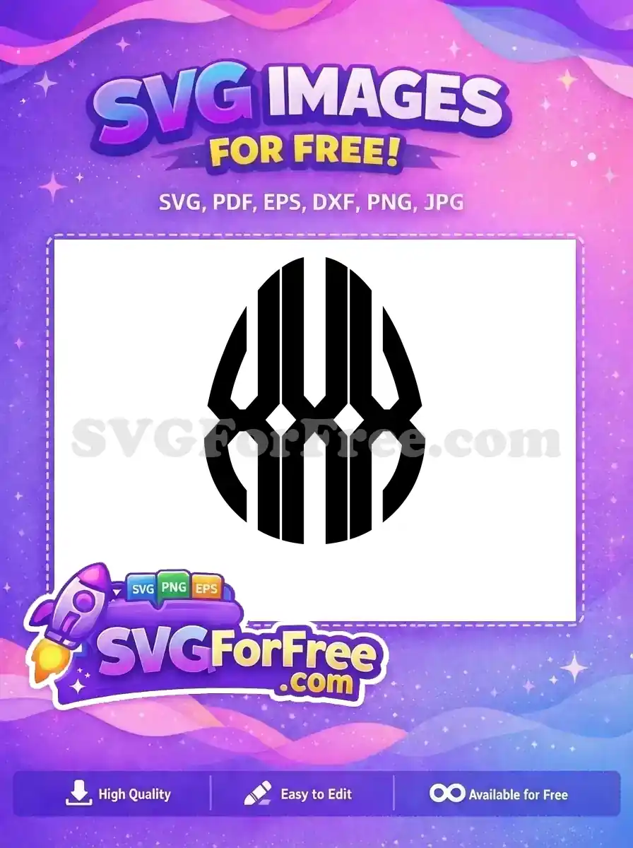 Free Black Abstract Egg Free Geometric Striped Pattern Easter Holiday Free SVG
