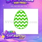Free Green Easter Egg Free White Chevron Pattern Holiday Free SVG - Instant Download