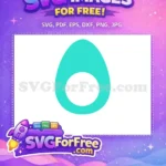 Free Vibrant Teal Egg Free White Center Easter Free SVG - Instant Download