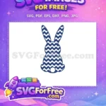 Free Navy Blue Chevron Free Cute Bunny Easter Holiday Free SVG - Instant Download