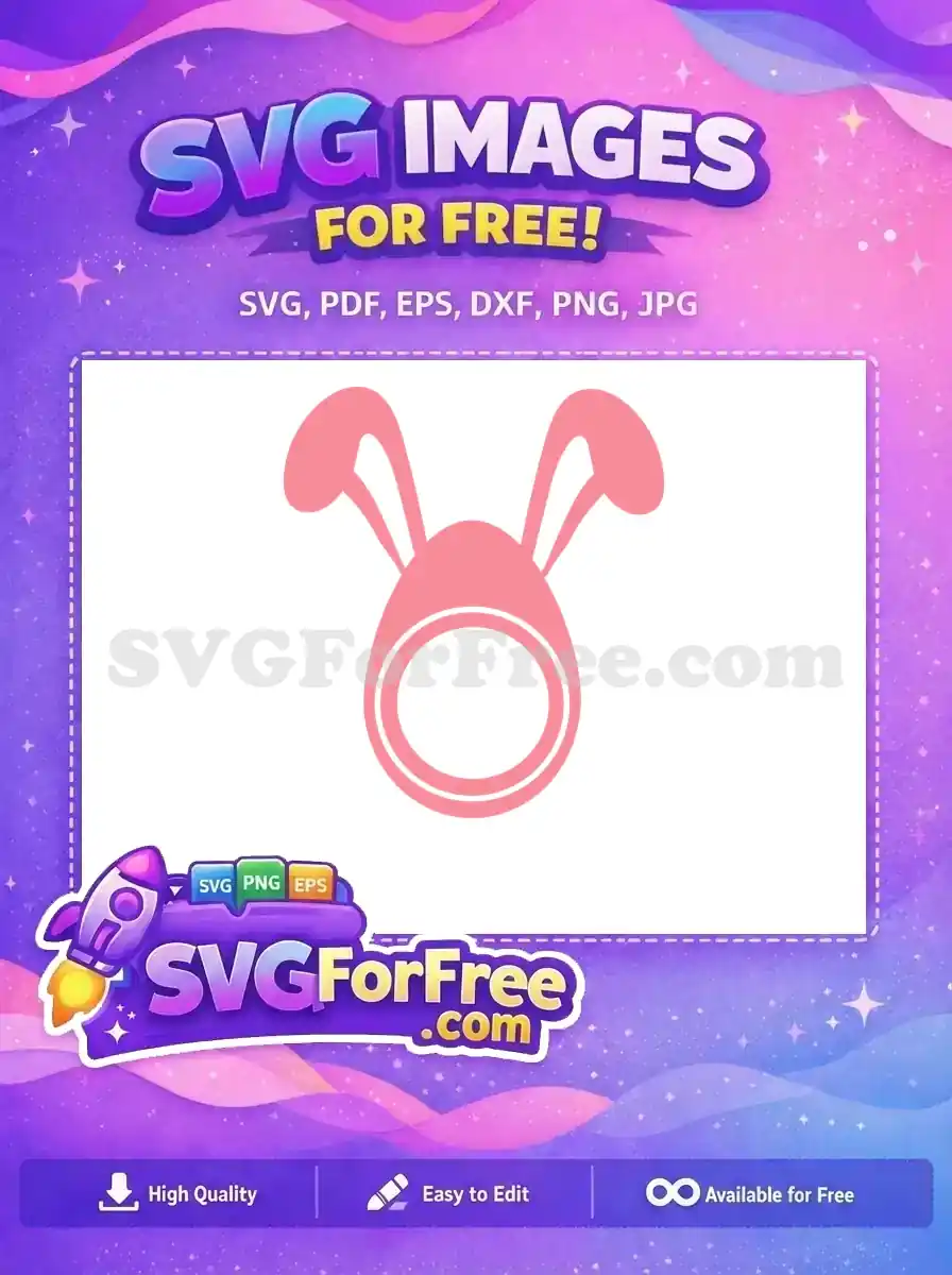 Free Pink Bunny Ears Free Cute Easter Egg Easter Holiday Free SVG