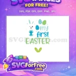 Free Winking Bunny Free Blue Green Eggs My First Easter Free SVG - Instant Download