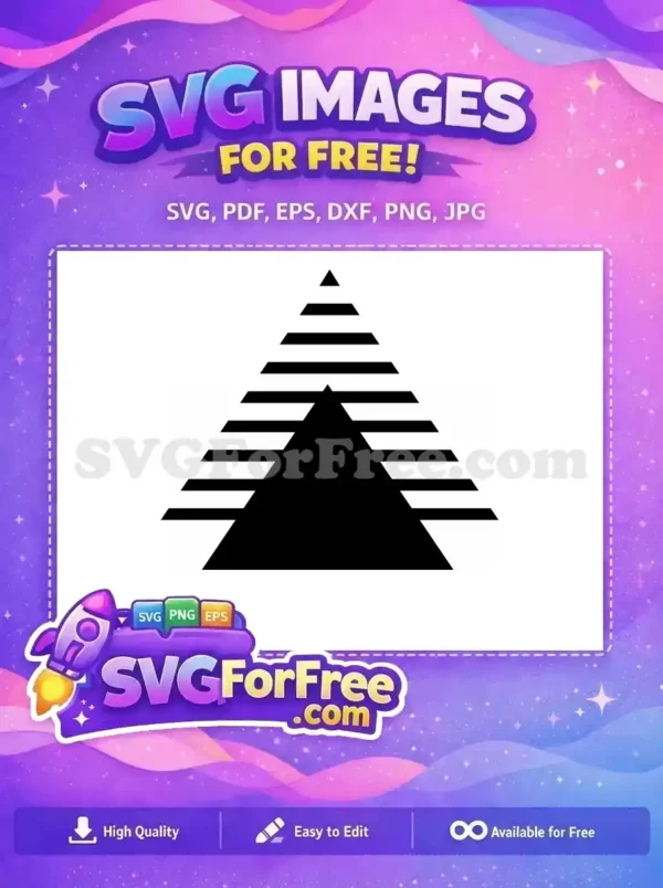 Free black white geometric Free minimalist tiered shape Abstract Elements Design Free SVG